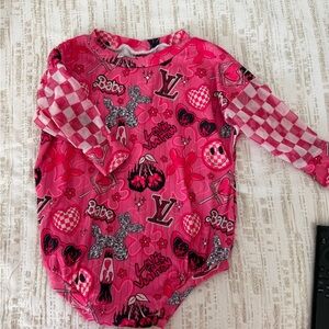 Vibrant Pink Louis Vuitton Kids Bodysuit